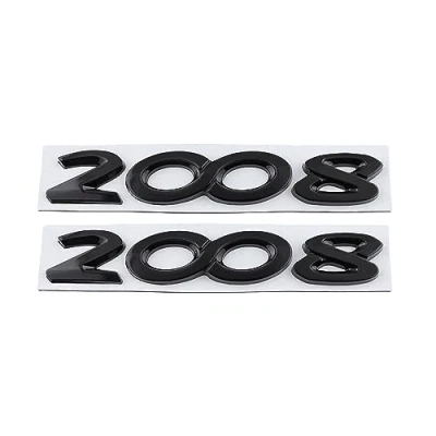 Abbildung von 2008 3008 4008 5008 Emblem Autoabzeichen Aufkleber Autoaufkleber mit 3M Kleber, Autozubehör Auto Ersatz Motorrad SUV LKW (Schwarz, 2008)