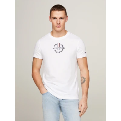 Abbildung von Tommy Hilfiger Global Stripe Wreath TEE Tshirt print, Herren, Größe: 3XL, White