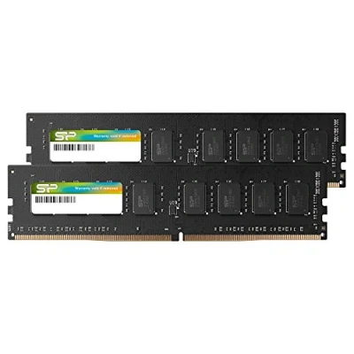 Abbildung von SP Silicon Power 32 GB (2 X 16 GB), DDR4 2666 MHz, 288 polig, CL19, 1,2 V, Non ECC, ungepufferter UDIMM Desktop Speicher, kompatibel mit Intel Skylake Plattformen/Kaby Lake CPU Series Motherboards