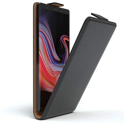 Abbildung von EAZY Case Hülle kompatibel mit Samsung Galaxy Note 9 Flip Cover zum Aufklappen, Handyhülle aufklappbar, Schutzhülle, Flipcover, Flipcase, Flipstyle vertikal klappbar, Kunstleder, Schwarz