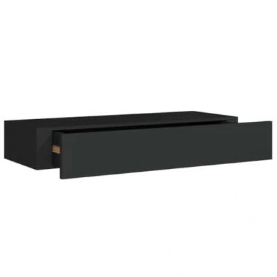 Abbildung von vidaXL Wand Schubladenregal Wandschublade Schweberegal Hängeregal Wandschrank Wandboard Wandregal mit Schublade Schwarz 60x23,5x10cm MDF