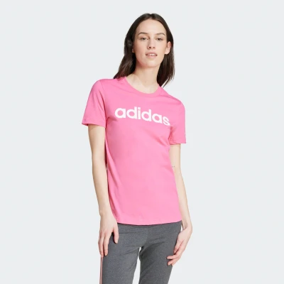 Abbildung von adidas Sportswear W LIN T Tshirt print, Damen, Größe: Medium, Pink
