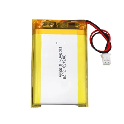 Abbildung von Lithium Polymer Akku 3.7V 1500mAh 803450 Wiederaufladbarer Lipo Ion mit PH2.0 2P Stecker für RC Drohne Flugzeug Zubehörteil