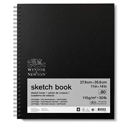 Abbildung von Winsor &amp; Newton 6672011 Skizzenbuch mit Spiralbindung 80 Blatt Skizzenpapier mikroperforieten Blättern in 27,9 x 35,6cm