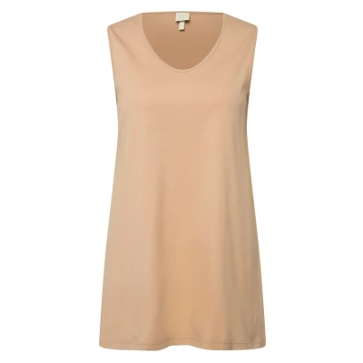 Abbildung von Ulla Popken Damen Longtop Naturfärbung Top, Beige, 46 48