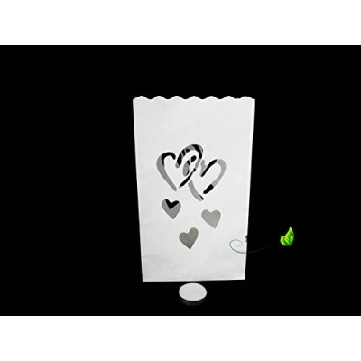 Abbildung von Creativery 10 Kerzentüten Candlebags Deko Laterne Windlicht Lichttüten Luminarias Papier (5 Herzen)