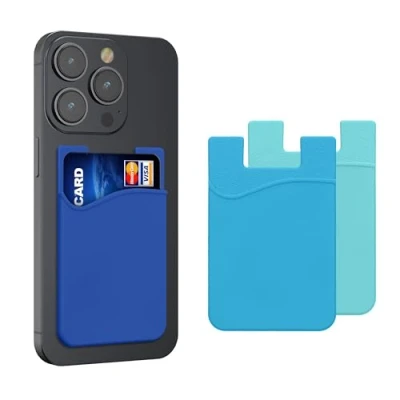 Abbildung von kwmobile Kartenetui 3x Kartenhalter Hülle für Smartphone (1 tlg), selbstklebend Aufklebbare Silikon Kreditkarten Tasche 8,5x5,5cm