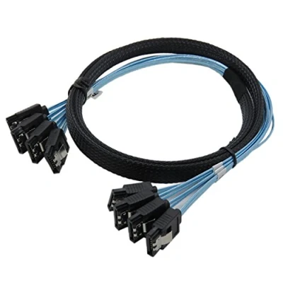 Abbildung von CABLEDECONN 4pcs/Set Sata3 III SAS Kable High Speed 6Gbps Quality for Server 1M