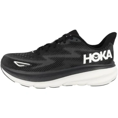 Abbildung von HOKA Clifton 9 Laufschuh Neutral, Herren, Größe: 47 1/3, Black/white Schuhe