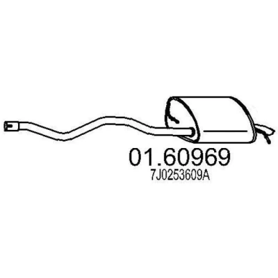 Abbildung von MTS 01.60969 Endschalldämpfer 1900 VOLKSWAGEN: Transporter 5 Bus, Kastenwagen, Multivan (7HM, MITSUBISHI: Lancer 7 Limousine