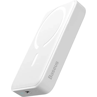 Abbildung von Baseus Magsafe Powerbank 10000mAh, Kabellose Magnetische Powerbank, Externer Akku für iPhone 15/14/13/12 Serie, PD 20W USB C Mini Weiß