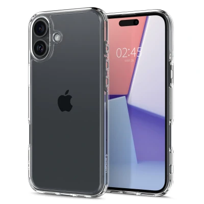 Abbildung von Apple iPhone 16 Hülle Kunststoff Spigen Hard Case/Backcover Handyhülle Transparent Shockproof/Stoßfest