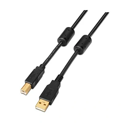 Abbildung von AISENS A101 0009 Kabel USB 2.0 Drucker mit Ferrit, 2 m, Schwarz