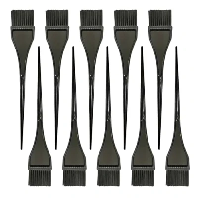 Abbildung von XNIVUIS 10 Stück HaarfäRbe Bürste Haarfärbebürsten Pinsel Haare Färben, Haarfärbepinsel Färbepinsel BüRste, schmal für Barbershop und Home Coloring (Schwarz)