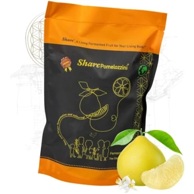 Abbildung von Share Pomelozzini der göttliche Wohlfühlsnack, Original fermentierte natürlich gewachsene Pampelmuse, Dauer Fermentation mind. 30 Monate, Pomelo, 500g
