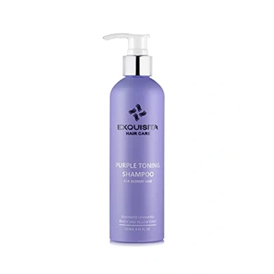 Abbildung von EXQUISITA Purple Shampoo für blondes Haar, 250 ml + gratis feuchtigkeitsspendende lila Toning Maske 200