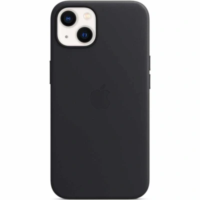 Abbildung von Apple iPhone 13 Hülle MagSafe Echtleder Original Hard Case/Backcover Handyhülle Schwarz
