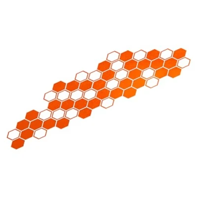 Abbildung von Foliatec 33963 Car Design Sticker Hexagon, 32 x 130 cm, Orange Chrom Matt