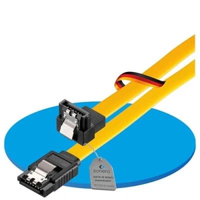 Abbildung von Sonero® SATA III 6Gb/s Datenkabel, 0,50m, gewinkelt, gelb