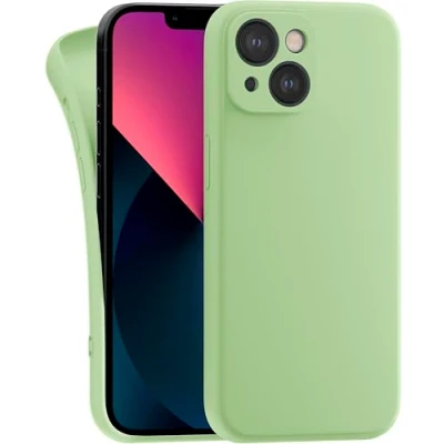 Abbildung von MyGadget Hülle Kompatibel mit iPhone 13 robuste Silikon Schutzhülle TPU Case Slim Silikonhülle Back Cover Kratzfest Handyhülle Matt Grün