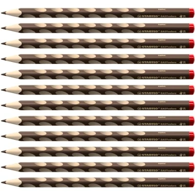 Abbildung von Ergonomischer Buntstift für Rechtshänder STABILO EASYcolors 12er Pack dunkel braun