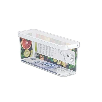 Abbildung von CARE + PROTECT Intelligenter Lebensmittelbehälter, perfekt stapelbar, Kühlschrank Organizer, schützt Lebensmittel vor Feuchtigkeit, hält länger frisch, 2 l
