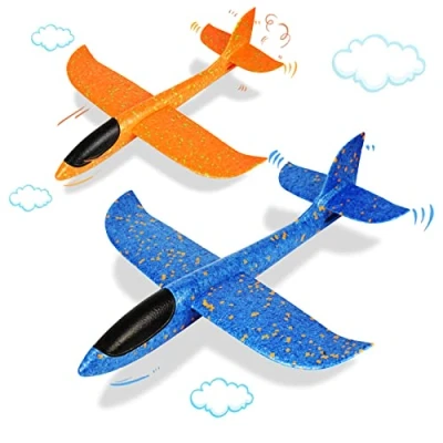 Abbildung von VCOSTORE Styroporflieger Flugzeug 2 Stück Spielzeug Groß Segelflugzeug Wurfgleiter Flieger Styropor für Kinder