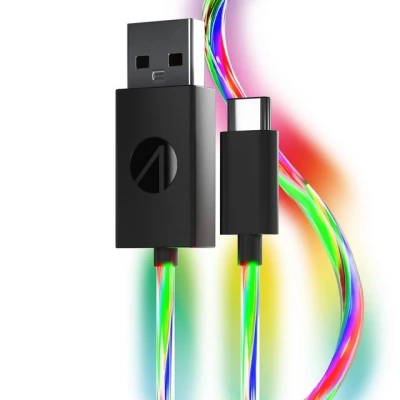 Abbildung von Stealth USB C Ladekabel (2x 2m) mit LED Beleuchtung Kabel, Typ C, (200 cm),