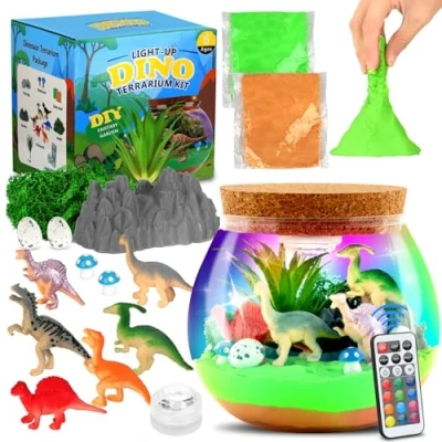 Abbildung von Withosent Laternen Bastelset Dino, DIY Kinder, Dinosaurier Nachtlicht Kinder Selber Basteln mit Fernbedienung, Spielzeug ab 3, 4, 5, 6, 7 8 Jahre Jungen Mädchen