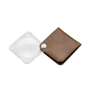 Abbildung von Eschenbach Optik Lupe Einschlaglupe classic, Vergrößerung 3,5 x, Durchmesser 50mm, eckig, bronzitbraun