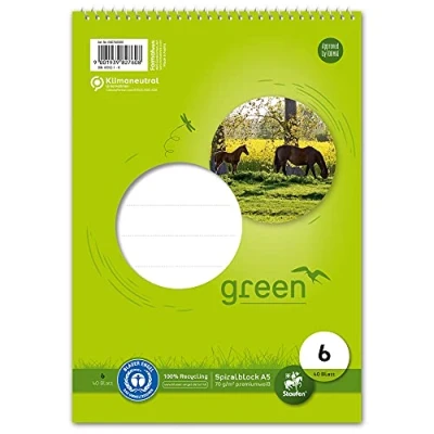 Abbildung von 2 x Staufen Spiralblock Green A5 Kopf 70 g/qm blanko Lineatur 6 40 Bla