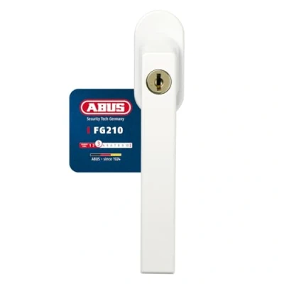 Abbildung von ABUS Abschließbarer Fenstergriff FG210 AB210 3er Set Fensterknauf mit Druckzylinder, gleichschließend Sicherheitslevel 3 59489 Weiß