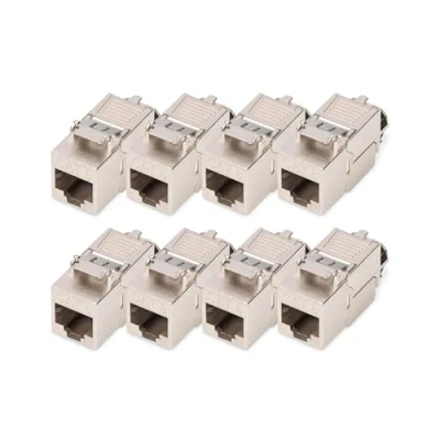 Abbildung von DIGITUS DN 93816 Keystone Modul Cat 8.1 8 Stück RJ45 Netzwerkdose Cat8 Geschirmt 2000 MHz 25GBase T &amp; 40GBase 25 Gbit/s 40 AWG 26/7 bis 22/1 Montage Werkzeugfrei