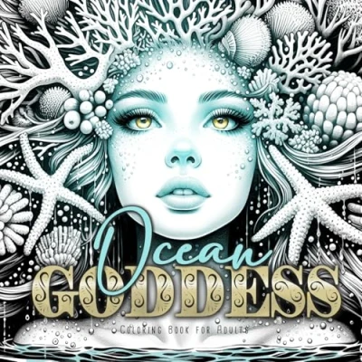 Abbildung von ocean Goddess coloring book for Adults: Portrait Adults Grayscale marine life