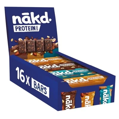 Abbildung von Nākd. Protein Variety Pack Riegel 7g Pflanzliches 100% Natürliche Zutaten Ohne Zuckerzusatz Vegan 16 x 45g 720g