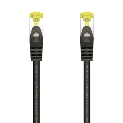 Abbildung von AISENS A146 0484 Patchkabel RJ45 LSZH Cat.7 600MHz S/FTP PIMF AWG26 schwarz 25cm