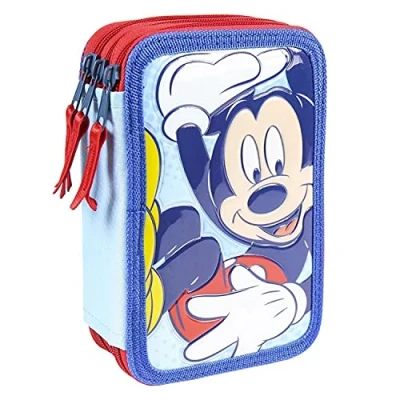 Abbildung von Cerdá Disney Mickey Mouse Federmappe 3Fach Flaches Etui Schule Offizieller Lizenz