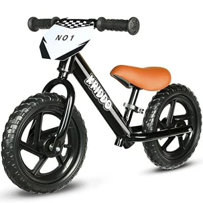 Abbildung von KRIDDO Kinder Laufrad ab 2 Jahren, Lauflernrad Spielzeug für 18 Monate bis 5 Jahre, 12 Zoll mit individualisierbarem Schild, Geschenk Fahrrad Jungs und Mädchen, Baby Balance Bike(2 3 Jahre), Schwarz