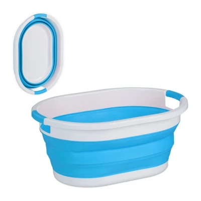 Abbildung von relaxdays Wäschekorb Faltbarer 24 Liter, Blau