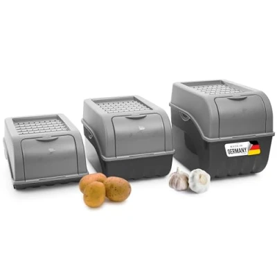 Abbildung von Novaliv Vorratsdose 3730 e Var, Gemüsebox 3,5L, 5L, 9L Grau, (Spar Set, 1 tlg), Hält das Gemüse länger frisch