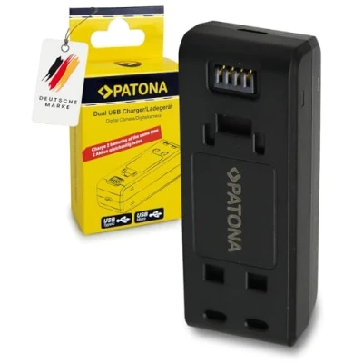 Abbildung von PATONA Dual Ladegerät kompatibel mit Akku Insta IS360RB und Boosted Battery Base für Insta360 One R RS (Eingang Micro USB C) 1889