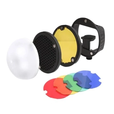 Abbildung von Blinkende Verstärkung Mit Magnetischem Kuppeldiffusor Und Farbfiltern Für Dynamische Lichteffekte