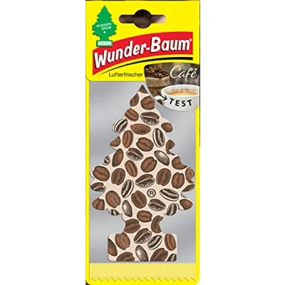 Abbildung von 12 Stück Cafe Wunder Baum Lufterfrischer Duftbaum inkl. 1 x Glasreinigungstuch von SP Großhandel Gratiszugabe (Cafe)