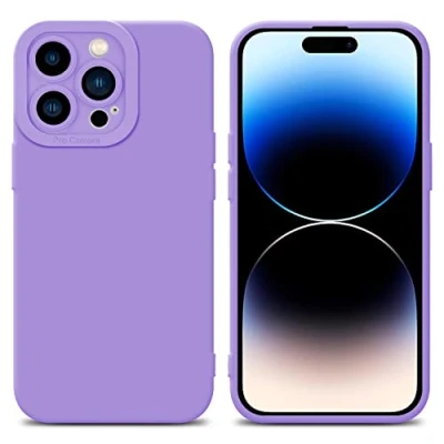 Abbildung von Cadorabo Hülle kompatibel mit Apple iPhone 14 PRO MAX Schutzhülle TPU Silikon Case Liquid Design Kameraschutz Slim Kratzfest Weiche Gummi Rundumschutz für in Lila