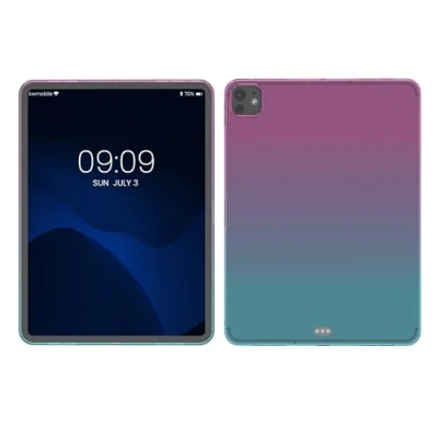 Abbildung von kwmobile Schutzhülle kompatibel mit Apple iPad Pro 13&quot; (2024) Hülle Silikon Tablet Cover Case Zwei Farben Pink Blau Transparent