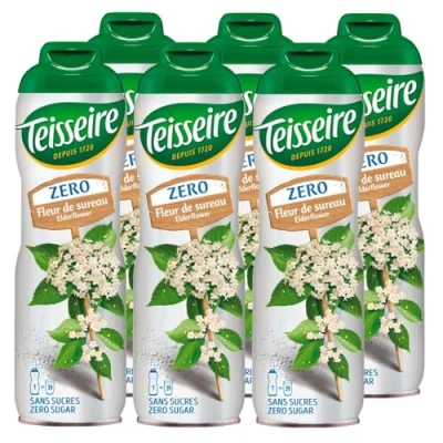 Abbildung von Teisseire Holunderblüte (Fleur de Sureau) Zero Zuckerfrei für Erfrischungsgetränke, 6x600 ml