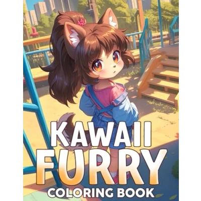 Abbildung von Kawaii Furry Coloring Book: Magic Fursonas Pages with Adorable Characters Illustrations For Adults Teens Relaxing and Stress Relieving