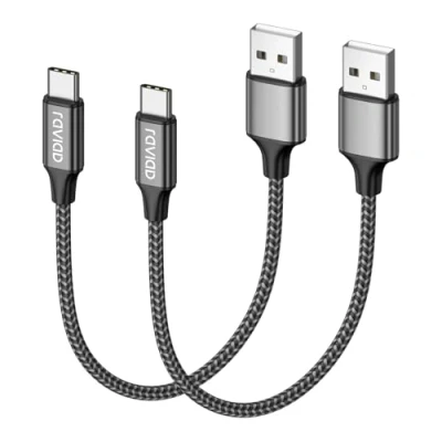 Abbildung von RAVIAD USB C Kabel Kurz [2Pack 0.5M] 3.1A Ladekabel Schnellladekabel Nylon für iPhone 16 15 Pro Max, Samsung Galaxy S24 S23 S22 S21 S20 Note 10, Huawei P60, Pixel, Xperia XZ