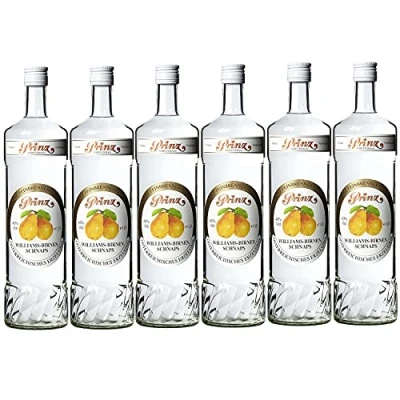 Abbildung von Thomas Prinz Williams Birnen Schnaps Obstbrand 40% I Visando Paket (6 x 1,0 Liter)