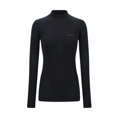 Abbildung von FALKE Damen Baselayer Shirt Warm Turtleneck W L/S SH Funktionsmaterial schnelltrocknend 1 Stück, Schwarz (Black 3000) neu umweltfreundlich, XL